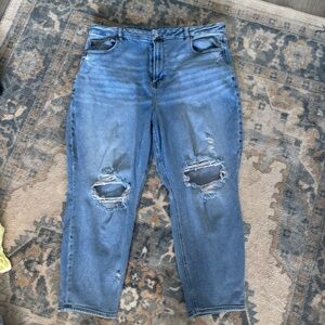 American eagle stretch distressed mom jeans size 20 short